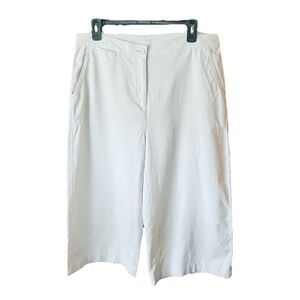 NWT Eileen Fisher Petite cotton hemp wide leg stretch ankle pants 14P bone